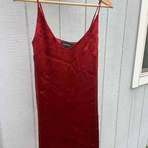Mini red silk dress
